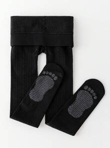 1 Pair Kids/Youth Opaque Tights, Thickened With Non-Slip Sole, Essential For Spring And Autumn, Fits Ages 2-16