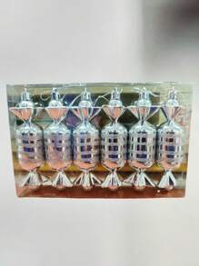 6 件 1 盒圣诞礼物圣诞树装饰塑料电镀糖果道具创意装饰、圣诞装饰、圣诞礼物 - 彩色 - 查看 11