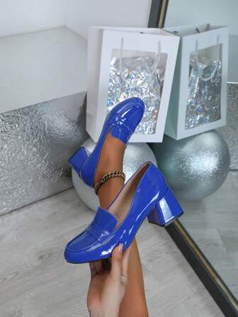 Round Toe Pumps, Comfortable & Versatile Mid-Heels, Solid Color, Suitable For All Seasons, Size 36-45, Imported