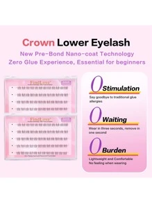 60pcs J Curl Pre Glued Lower Lashes Reusable Single Cluster Segmented Self-Adhesive False Eyelashes Ultra-Light Individual Lash Clusters Pre-Bonding Eyelash Extension Set Wear No Glue Needed Lower Lash Clusters Korean Makeup Tool Easy To Apply Cosmetic Makeup Tool For Beginner ﻿ - J - View 9