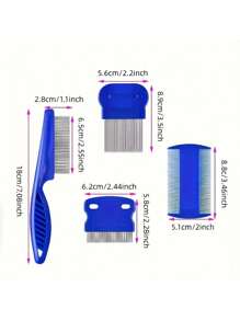Juego de 4 peines para eliminar piojos, peine de acero inoxidable, peine de dientes finos, peine para peluquería, peine para maquillaje del cabello