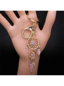 Dream Catcher Shiny Crystal Key Chain, Women Rhinestone Sparkling Key Holder, Dream Catcher Key Chain Charm For Car Bag Car Accessories Bag Charm School Cute Goth Y2k Bag Accessories Lanyards With Id Holder Car Accessories Bag Charms - Gold - View 17
