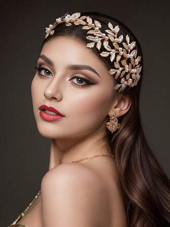 1 件时尚新娘婚礼头饰，奢华水钻装饰发饰，适合婚礼、派对和正式场合