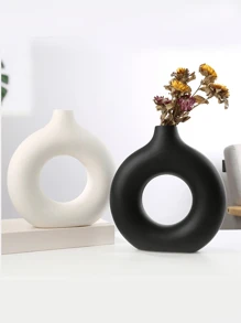 1 pieza Jarrón redondo de plástico blanco, Jarrón decorativo para flores secas, Jarrón de cerámica para pasto pampa, Jarrón multicolor para flores, Jarrón redondo, Jarrón blanco para flores artificiales, Jarrón decorativo, Soporte para flores secas, Jarrón para flores frescas, Jarrón para flores en maceta, Jarrón de suelo, Jarrón con forma de libro, Decoración de sala de estar, Decoración de dormitorio, Decoración del hogar, Jarrón antivuelco, Jarrón para flores artificiales