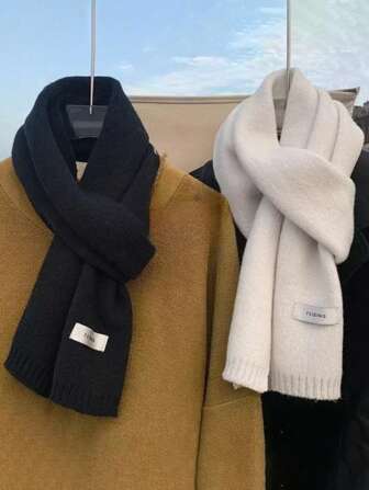 1 pieza Bufanda tejida gruesa y cómoda - Suave, cálida, de moda y versátil accesorio de moda unisex e ideal como regalo de Navidad para amigos y familiares