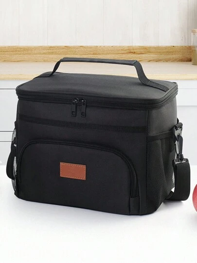 1/2pcs Insulated Lunch Bag, Thick Material, PEVA Leakproof Ice Pack, Large Capacity Portable Lunch Bag, Outdoor Picnic Bag, Essential For Back To School Season