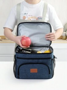 1/2pcs Insulated Lunch Bag, Thick Material, PEVA Leakproof Ice Pack, Large Capacity Portable Lunch Bag, Outdoor Picnic Bag, Essential For Back To School Season - Multicolor - View 5