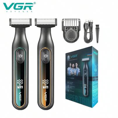VGR VGR Shaver Electric Waterproof Razor Finishing Digital Display Trimmer Portable Holiday Gift Shaver For Man V-360