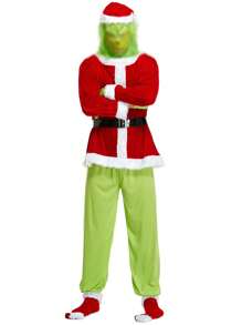 Christmas Costume Green Furry Cosplay Santa Claus Costume Party Party Costume Set Prom