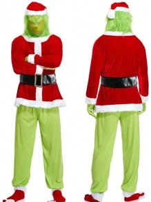Christmas Costume Green Furry Cosplay Santa Claus Costume Party Party Costume Set Prom