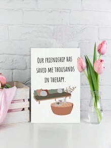 1 Stück "Unsere Freundschaft rettet mich" Grußkarte, aufrichtiger Dank, Geburtstagskarte, geeignet zum Verschenken an Begleiter, Freunde, Kollegen, Segenskarte (kommt mit zufällig farbigen Umschlägen), Schulmaterial