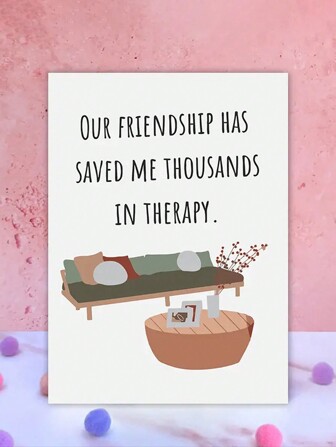 1 张“我们的友谊拯救了我”贺卡 真挚感谢生日贺卡 适合送给同伴、朋友、同事祝福卡（附带随机颜色的信封） 返校,返校,学校用品