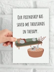 1 Stück "Unsere Freundschaft rettet mich" Grußkarte, aufrichtiger Dank, Geburtstagskarte, geeignet zum Verschenken an Begleiter, Freunde, Kollegen, Segenskarte (kommt mit zufällig farbigen Umschlägen), Schulmaterial