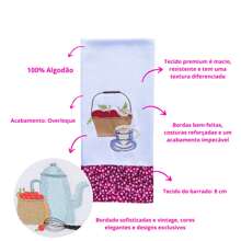 Premium Embroidered Dishcloth 48 Cm X 68 Cm 100% Cotton - 7 Pieces - 白色 - 查看 3
