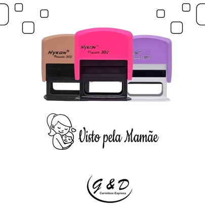 Carimbo Agenda Escolar Nykon 302 Personalizado Visto Pela Mamãe - Medida 14x38