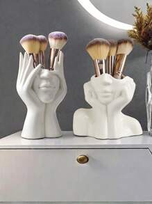 1 pièce Vase en céramique blanc, forme de buste féminin à mi-corps, style boho minimaliste, vase décoratif moderne nordique pour fleurs, décoration de maison, salon, bureau, meilleur cadeau