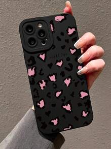 1pc Leopard Print Heart Pattern Print TPU Frosted Anti-Fall Phone Case Compatible With IPhone 16/11/12/13/14/15/15pro/15 Plus/15 Promax/7plus/8plus/X/Xs Max/Xr/11pro/12pro/13pro/14pro/12mini/13mini/11promax/12promax/13promax/14promax/14plus/6/6s/6plus/7/8/16Pro/16plus/16promax/Se&Compatible With Samsung Galaxy Galaxy/A54/A14/A12/A13/A15/A32/A33/A24/A52S/S20/S21/S22/S23/S24/S23Plus/S24ultra - Multicolor - View 1