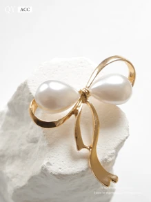 1pc Goddess Brooch Elegant Brooch Natural Faux Pearl Chic Accessory Coat Collar Decoration Valentines Dress Accessories Pin For Clothes Bag Charm School