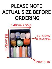 14 Pieces/Set/1pc/7 Chakra Crystal Rolling Double Point Healing Energy Yoga Natural Stone Set, Birthday, Party, Valentine's Day Gift