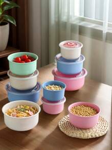 3pcs/Set Fridge Food Preservation Storage Container, Thick & Durable, S/M/L - Multicolor - View 1