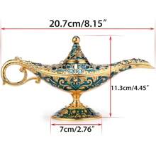 复古魔法灯精灵收藏版，传奇魔法灯精灵许愿灯罐，适用于家庭/婚礼餐桌装饰，可收藏的稀有经典阿拉伯道具罐和精致的派对/生日/圣诞节礼物