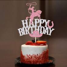 Cowgirl Cake Toppers, Happy Birthday Cake Topper Decoration, Western Cowgirl Themed Cake Decoration, Women Happy Birthday Party Supplies - Multicolor - View 5