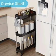 1 pezzo Carrello salvaspazio ultra sottile, scaffale mobile da bagno, scaffale multifunzione, scaffale per spazio stretto da bagno, accessori da bagno