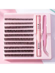 30/40/50/60/80/100D 8-16 mm D Curl Kit de extensión de pestañas con unión de pestañas y pegamento de sellado, grupos de pestañas, herramientas de maquillaje, kit de extensión de pestañas DIY para pegar pestañas,pestañas pestans extensiones de pestañas