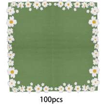 50 piezas/100 piezas Servilletas de papel con diseño de margarita, servilletas desechables decorativas para cena, adecuadas para eventos grandes, fiestas, bodas, Año Nuevo, Día de San Valentín
