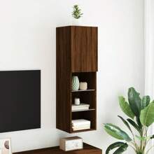 vidaXL Meuble TV avec LED Marron clair 30,5x30x102 cm