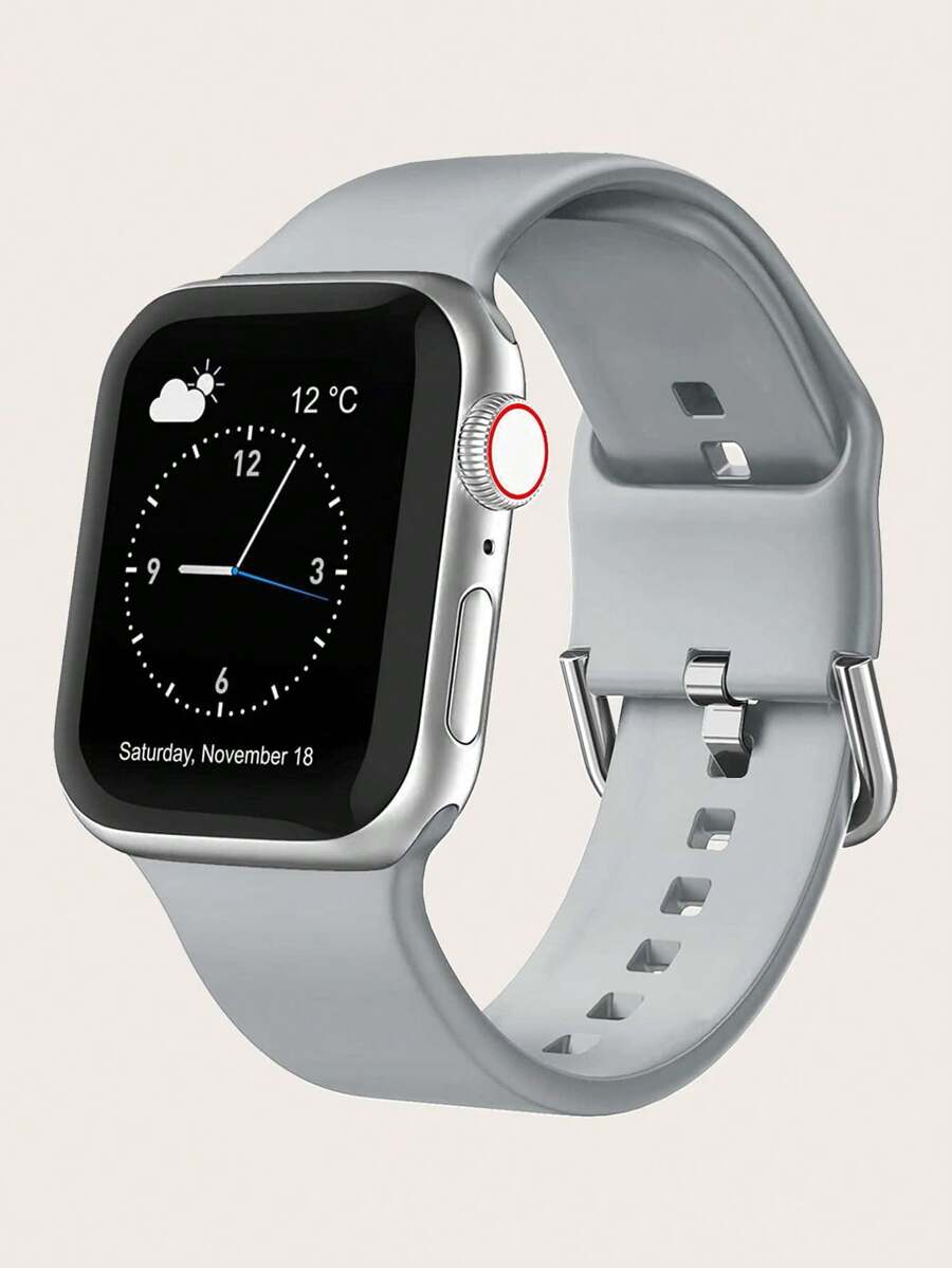 1 条男女通用硅胶运动表带，兼容 Apple Watch 38mm/40mm/41mm/42mm/44mm/45mm/49mm，兼容 Apple Watch Series 9/8/SE/7/6/5/4/3，可作为返校学生的礼物 - 灰色 - 查看 1