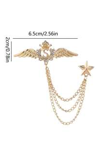 1 件男士天使翅膀设计胸针，英式西装配饰翻领别针 - 彩色 - 查看 8