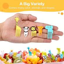 40/48/60 Stück süße Tier-förmige Lebensmittel-Picker Set, wiederverwendbare Obst-Gabeln und Bento Box Zubehör, ideal für Partys, Feiertage, Outdoor-BBQ, Zuhause, Schule, Apartment - Verschiedenfarbig - Übersicht 6