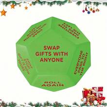 Christmas Party Favor Dice - 3x3 Inch Santa Gift Exchange Game, 12 Unique Sides For Festive Holiday Fun & Family Entertainment