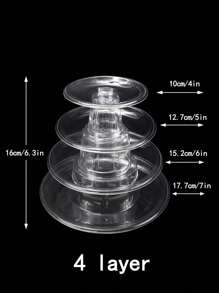 1 件 4/6/10 层马卡龙塔蛋糕展示架纸杯蛋糕架甜点展示架适用于洗礼派对、婚礼、生日、万圣节、圣诞节、感恩节、情人节和其他节日派对 - 無色 - 查看 10