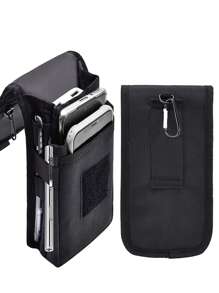 [Populärt val] Herrplånbok med stor kapacitet och smartphone-ficka, taktisk midjebältesväska för telefonen, multifunktionellt telefonfodral - perfekt alla hjärtans dag-present, nylonmaterial, svart, telefonfodral (slumpmässig dragkedja) - Svart - Visa 5