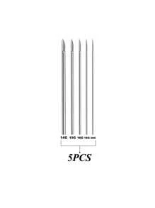2/5/10PCS 14G Piercing Needles, Hollow Needles Stainless Steel Disposable Sterile Piercing Needles For Belly Navel Ear Cartilage Nose Lip Tongue Nipple Piercing