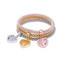 3pcs Women Multi-Color Alloy Bracelet Set, Suitable For Daily Wear
