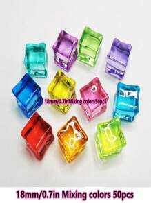 Acrylic Transparent Square Plastic Ice Cubes, Water Crystal Bottle Bar Photography Props Best Gifts Birthday Graduation