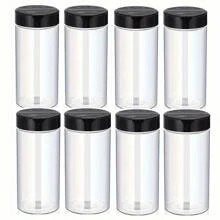 400ml Plastic PET Transparent Reusable Spice Jar With Dual Lids, Herb & Spice Storage Container With Sprinkler