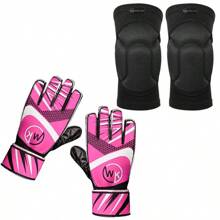 Premium Football Goalkeeper Glove And Knee Pad Kit - 粉色 - 查看 1