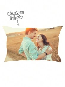 1 Stück individuell gestalteter Paar-Foto DIY Kissenbezug, ein wärmender, personalisierter Geschenkidee für Paar, Familie, Muttertag, Vatertag, Erntedankfest, Lehrertag, Valentinstag, Hochzeitstag, einseitig bedruckter Kissenbezug