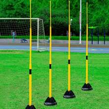 1 Set Portable Retractable Marker Pole Base + 2 Retractable Marker Poles, Agility Training Poles For Soccer And Basketball, Sports Training Equipment Accessories For Fitness Enthusiasts And Athletes