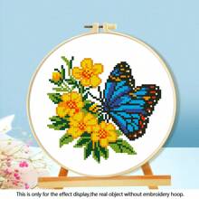 1 Bộ dụng cụ thêu chữ thập in sẵn, Loạt phim hoạt hình động vật và thực vật, Loạt phim hoạt hình hoa và bướm, Vải 11CT, Chỉ 3 sợi, Thêu tự làm cho người mới bắt đầu, Thích hợp để trang trí tường nhà, Quà tặng cho ngày lễ - Nhiều màu - Xem 14