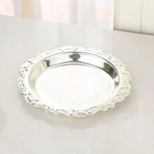 1pc Embossed Metal Dried Fruit Tray, Suitable For Dried Fruits, Cupcakes, Snack Tray, Appetizers And Vegetables, Perfect For Parties And Snacks, Decorations Best Gifts Birthday Plates Kitchen Accessories Kitchen Decor Trays Tray Decor