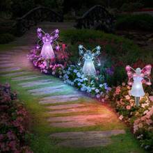 Garden Angel Solar Light,2 Pack Outdoor Angel Garden Stake Lights With 9 LEDs,Gifts For Mom Grandma Women Wife Aunt Daughter Sister - Multicolor - View 7
