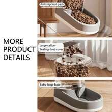 Set De Tazón Dispensador De Agua y Comida Para Mascotas - Gris - Ver 4