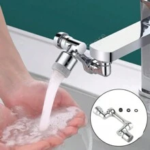 Universal 1080° Rotation Faucet Extender Spray Head Kitchen Robot Arm Mixer Aerator Bubbler Water Tap Nozzle - Silver - View 4