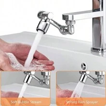 Universal 1080° Rotation Faucet Extender Spray Head Kitchen Robot Arm Mixer Aerator Bubbler Water Tap Nozzle - Silver - View 8