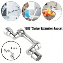Universal 1080° Rotation Faucet Extender Spray Head Kitchen Robot Arm Mixer Aerator Bubbler Water Tap Nozzle - Silver - View 6